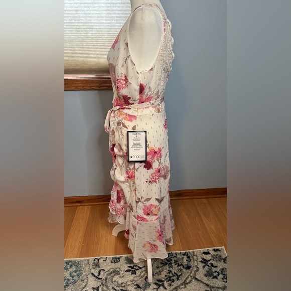 NWT City Studios Party Pink Floral High Low Junior Dress With Front Slit Size 11 - Picture 5 of 14